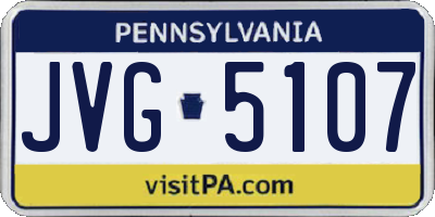 PA license plate JVG5107