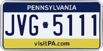 PA license plate JVG5111