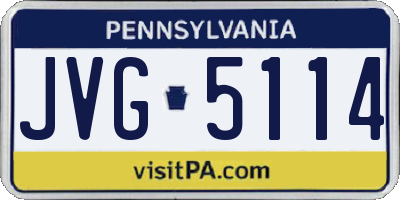 PA license plate JVG5114