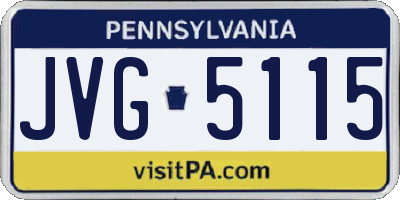 PA license plate JVG5115