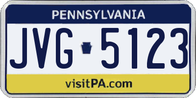 PA license plate JVG5123