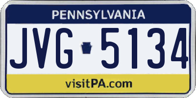 PA license plate JVG5134