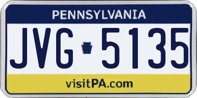 PA license plate JVG5135