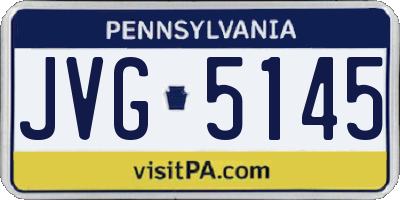 PA license plate JVG5145