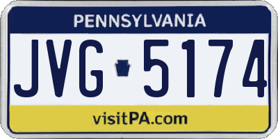 PA license plate JVG5174