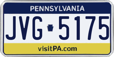 PA license plate JVG5175