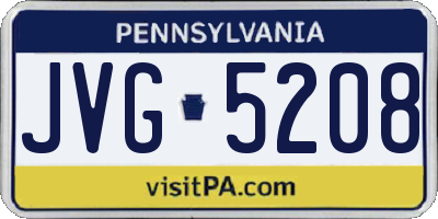 PA license plate JVG5208