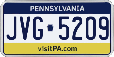 PA license plate JVG5209