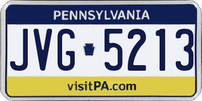 PA license plate JVG5213