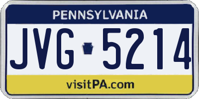 PA license plate JVG5214