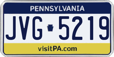 PA license plate JVG5219