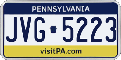 PA license plate JVG5223