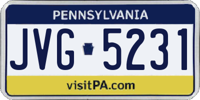 PA license plate JVG5231