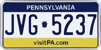 PA license plate JVG5237