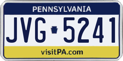 PA license plate JVG5241