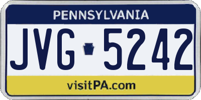 PA license plate JVG5242