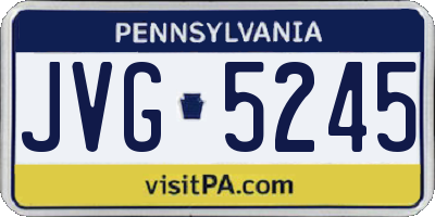 PA license plate JVG5245
