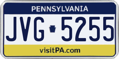 PA license plate JVG5255