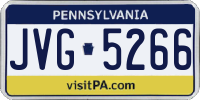 PA license plate JVG5266