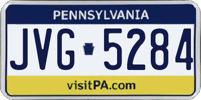PA license plate JVG5284