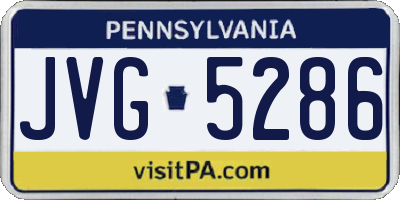 PA license plate JVG5286