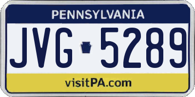 PA license plate JVG5289
