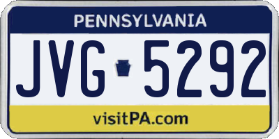 PA license plate JVG5292