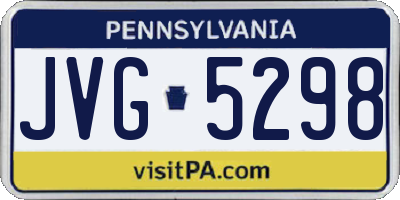 PA license plate JVG5298