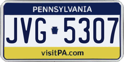 PA license plate JVG5307