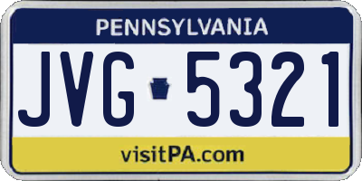 PA license plate JVG5321