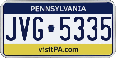 PA license plate JVG5335