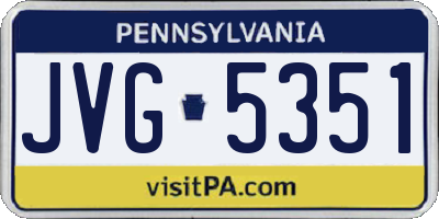PA license plate JVG5351