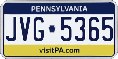 PA license plate JVG5365