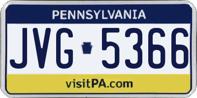 PA license plate JVG5366