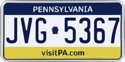 PA license plate JVG5367