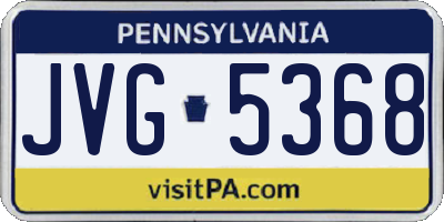 PA license plate JVG5368