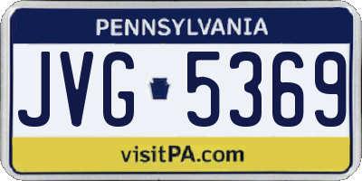 PA license plate JVG5369