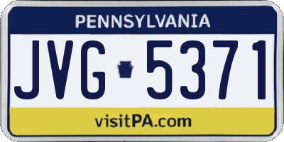 PA license plate JVG5371