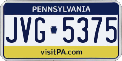PA license plate JVG5375