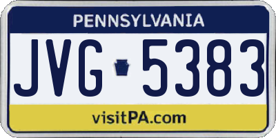 PA license plate JVG5383