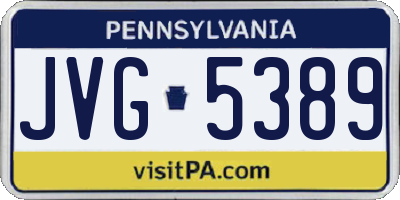 PA license plate JVG5389