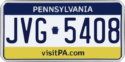 PA license plate JVG5408