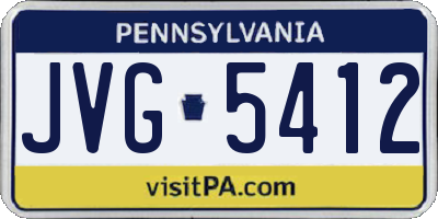 PA license plate JVG5412