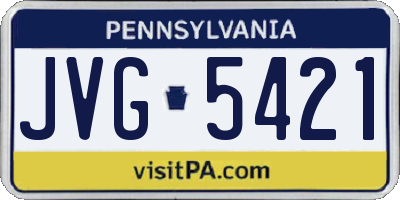 PA license plate JVG5421