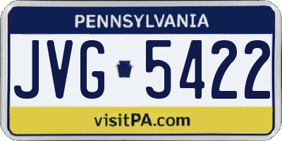PA license plate JVG5422