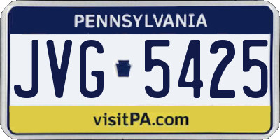 PA license plate JVG5425