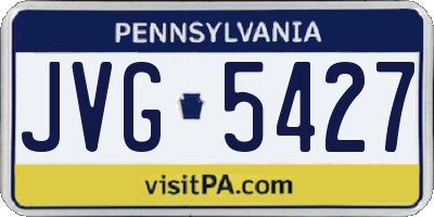PA license plate JVG5427