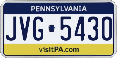 PA license plate JVG5430