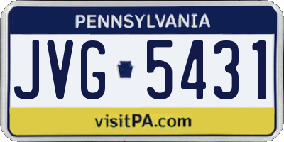 PA license plate JVG5431