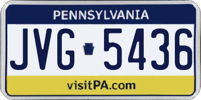 PA license plate JVG5436